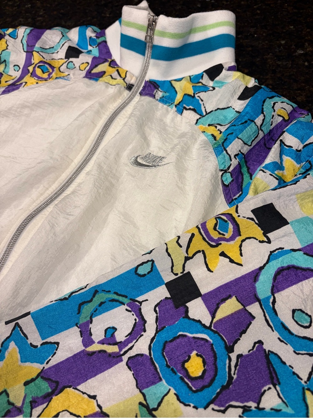Vintage 90s Nike Abstract Windbreaker Jacket Sz L
